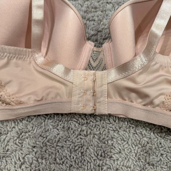 Jessica Simpson Push Up Bra Size 38D Beige Lace Trim‎ Wireless Full Coverage - Picture 7 of 9